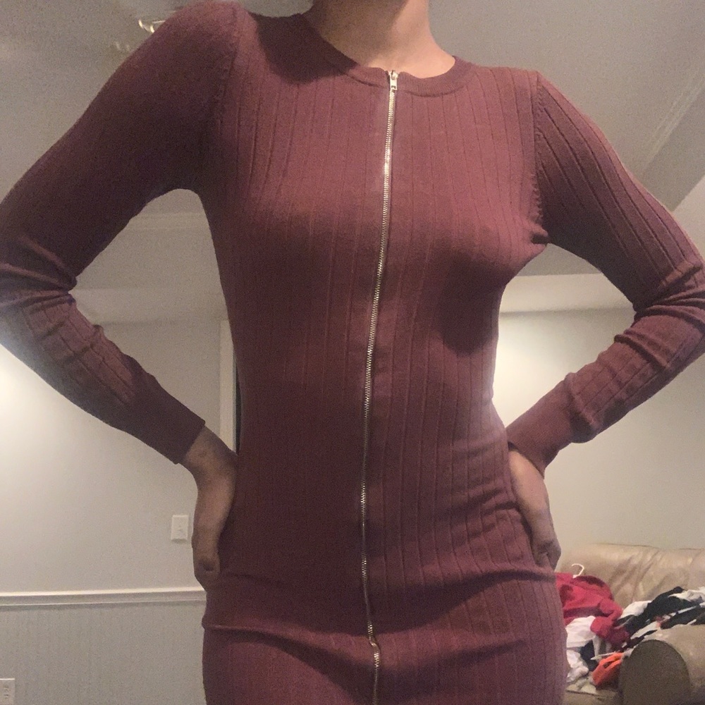 BROWN SEXY BODYCON DRESS
